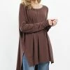 42POPS | Americano Side-Slit Round Neck Hi-Low Dolman Tunic - Women