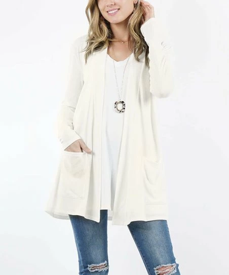 42POPS | Bone Slouchy Pocket Open Cardigan - Women