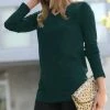 42POPS | Hunter Green V-Neck Long-Sleeve Tee - Women