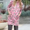 42POPS | Cranberry Leopard Oversize Long-Sleeve Pocket Hoodie - Women