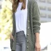 42POPS | Light Olive Popcorn Pocket Cardigan - Plus