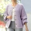 42POPS | Heather Lilac Button-Up Bishop-Sleeve Cardigan - Women