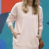 42POPS | Dusty Blush Crewneck Pocket Sweatshirt - Women