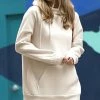 42POPS | Sand Beige Side-Tie Pocket Hoodie - Women