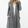 42POPS | Heather Black Long-Sleeve Open Cardigan - Women