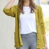 42POPS | Olive Mustard Popcorn Button-Up Pocket Cardigan - Women