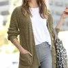 42POPS | Khaki Popcorn Button-Up Pocket Cardigan - Women