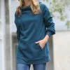 42POPS | Teal Side-Tie Longline Hoodie - Women