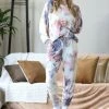 42POPS | Blue & White Tie-Dye Raglan-Sleeve Pullover & Joggers - Women