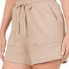 42POPS | Ash Mocha Drawstring Pocket Shorts - Women
