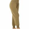42POPS | Dusty Olive Smocked High-Waist Pocket Joggers - Plus