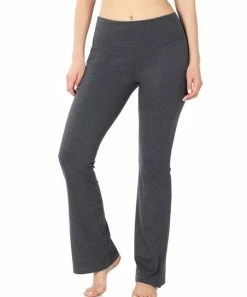 42POPS | Charcoal Fold-Over High-Waist Yoga Pants - Women