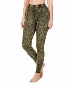 42POPS | Olive Mineral Wash Leggings - Women