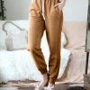 42POPS | Deep Camel Pigment-Dye Drawstring Pocket Joggers - Women