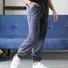 42POPS | Charcoal Mineral-Wash Drawstring-Waist Pocket Sweatpants - Women