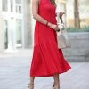 42POPS | Ruby Tiered Crewneck Sleeveless Midi Dress - Women