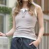 42POPS | Ash Mocha Ribbed Button-Front Tank - Women