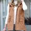 42POPS | Cocoa Drawstring-Waist Pocket Hooded Vest - Women