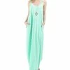 42POPS | Green Mint V-Neck Sleeveless Pocket Maxi Dress - Women