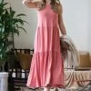 42POPS | Ash Rose Sleeveless Tiered Midi Dress - Women