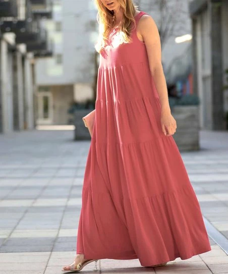 42POPS | Ash Rose Sleeveless Tiered Maxi Dress - Women