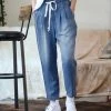 42POPS | Dark Chambray Drawstring Pocket Paper Bag Pants - Women