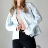 42POPS | Super Light Distressed Long-Sleeve Pocket Denim Jacket - Women