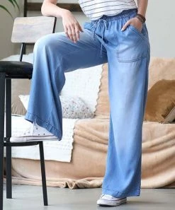 42POPS | Medium Chambray Wide-Leg Pants - Women