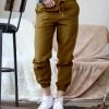 42POPS | Dusty Olive Windbreaker Drawstring-Waist Pocket Joggers - Women