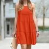 42POPS | Copper Tiered Sleeveless Shift Dress - Women