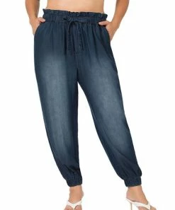 42POPS | Midnight Chambray Paper-Bag Pocket Joggers - Plus