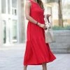 42POPS | Ruby Scoop-Neck Sleeveless Tiered Midi Dress - Women