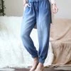 42POPS | Medium Blue Chambray Pocket Paper-Bag Joggers - Women