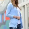 42POPS | Spring Blue Three-Quarter Sleeve Snap Cardigan - Women