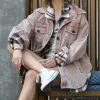 42POPS | Camel Vintage-Wash Oversize Corduroy Pocket Shacket - Women