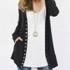42POPS | Black Snap-Button Open Pocket Cardigan - Women