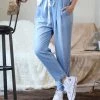 42POPS | Sky Chambray Drawstring-Waist Pocket Paper-Bag Pants - Women