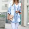 42POPS | Light Blue Chambray Longline Long-Sleeve Button-Up - Women