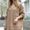 42POPS | Mocha Melange Oversize Hi-Low Sweater - Women