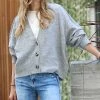 42POPS | Heather Gray Melange Drop-Shoulder Cardigan - Women