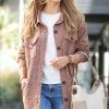 42POPS | Dark Camel Melange Pocket Shacket - Women