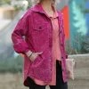 42POPS | Magenta Vintage-Wash Oversize Shacket - Women