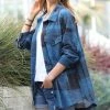 42POPS | Teal Plaid Jacquard Pocket Shacket - Women