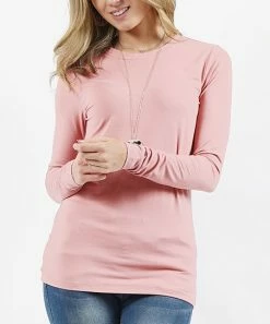 42POPS | Dusty Pink Crewneck Long-Sleeve Top - Women