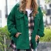42POPS | Dark Green Corduroy Oversize Shacket - Women