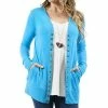 42POPS | Deep Sky Rib-Hem Snap-Front Cardigan - Women