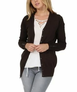 42POPS | Dark Olive Button-Detail Cardigan - Women