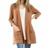 42POPS | Cocoa Pocket Three-Quarter Sleeve Cardigan - Women