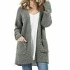 42POPS | Light Olive Popcorn Pocket Open Cardigan - Women