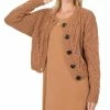 42POPS | Deep Camel Knit Button Cardigan - Women